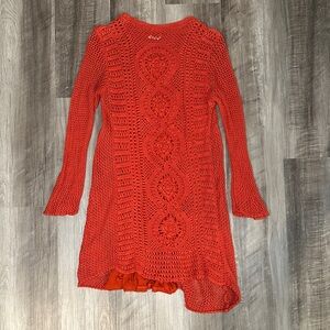 Free People Rosalind Crochet Sweater Dress - Small